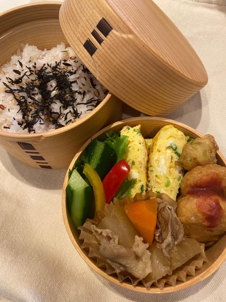 Amazon｜大館工芸社 曲げわっぱ弁当箱 二ツ重丸型弁当箱 2段