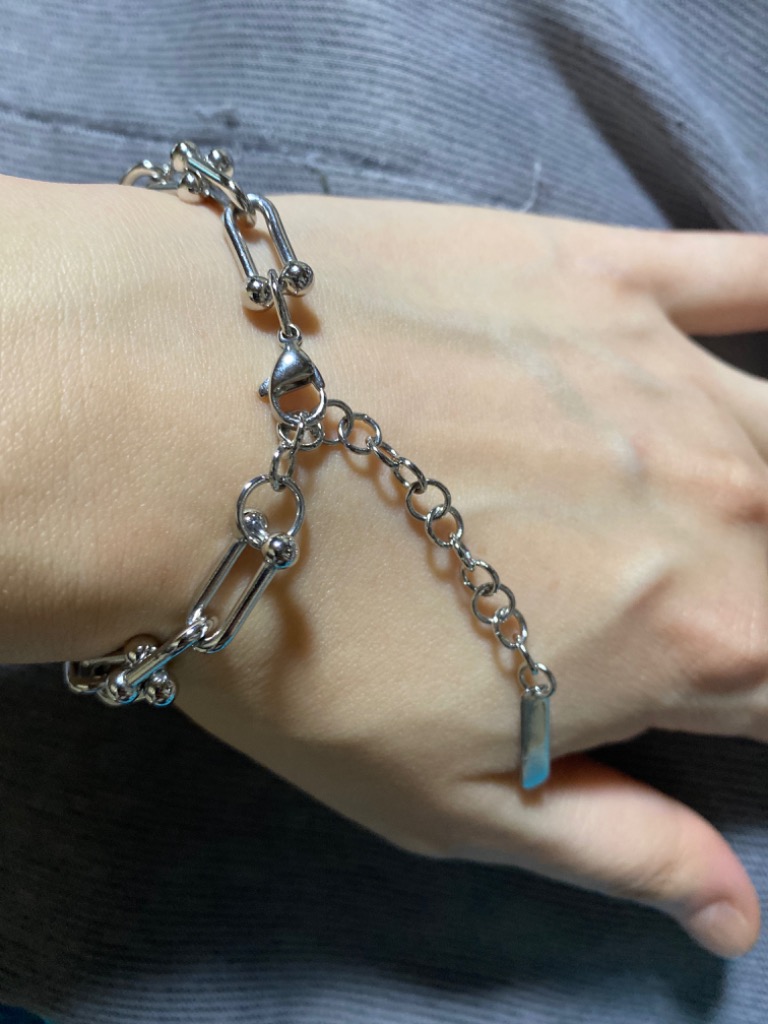 リンク チェーン ブレスレット シルバー925 刻印入 アレルギー