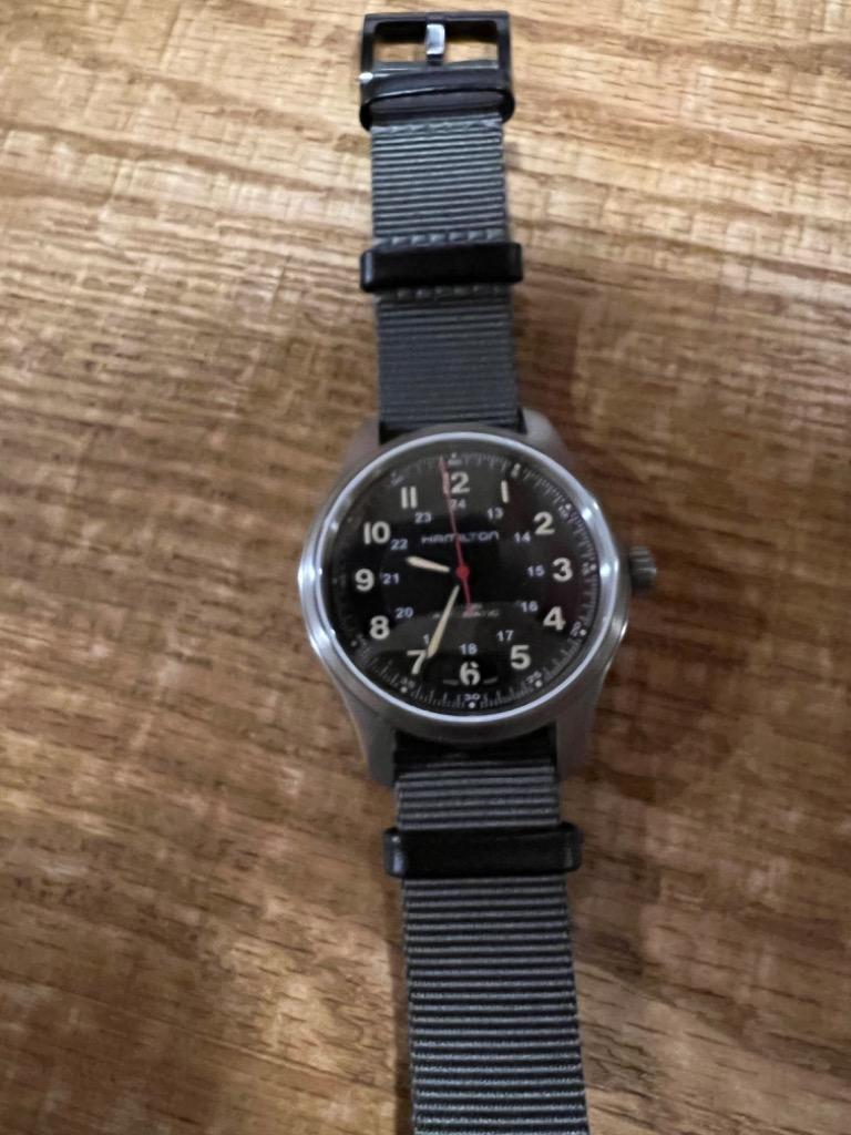 ハミルトン　純正　NATOベルト ブラック XS 20mm　ほぼ新品 ハミルトン 純正ベルト NATO 20mm ブラック 黒 - メルカリ