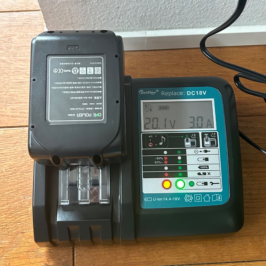 マキタ 18V バッテリー Waitley 充電器セット 互換 BL1860B 6.0
