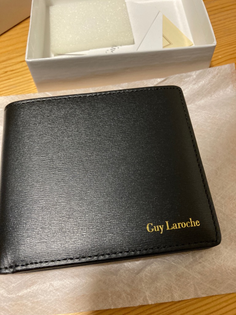 Guy Laroche 二つ折り財布 メンズ 本革 革 財布 黒 紺 レザー 30