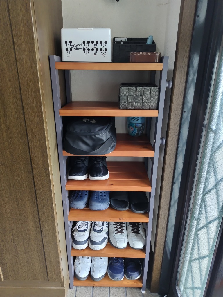 オープンシェルフ 棚 ラック シューズ 靴箱 収納 幅45cm 7段 ブラック オープンシェルフ 棚 ラック シューズ 靴箱 収納 幅45cm 7段