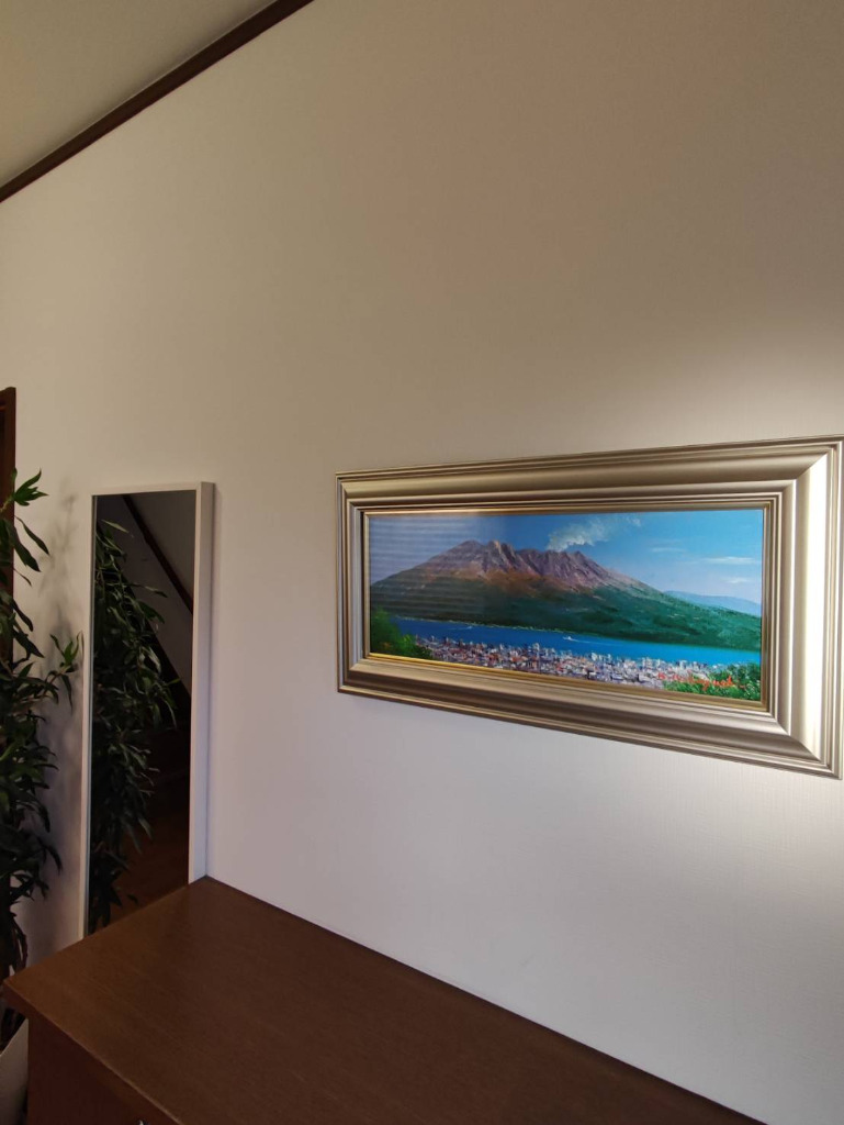 絵画　桜島　大山功 佐倉功起「望春」日本画・P10号 絵画買取・販売の小竹美術