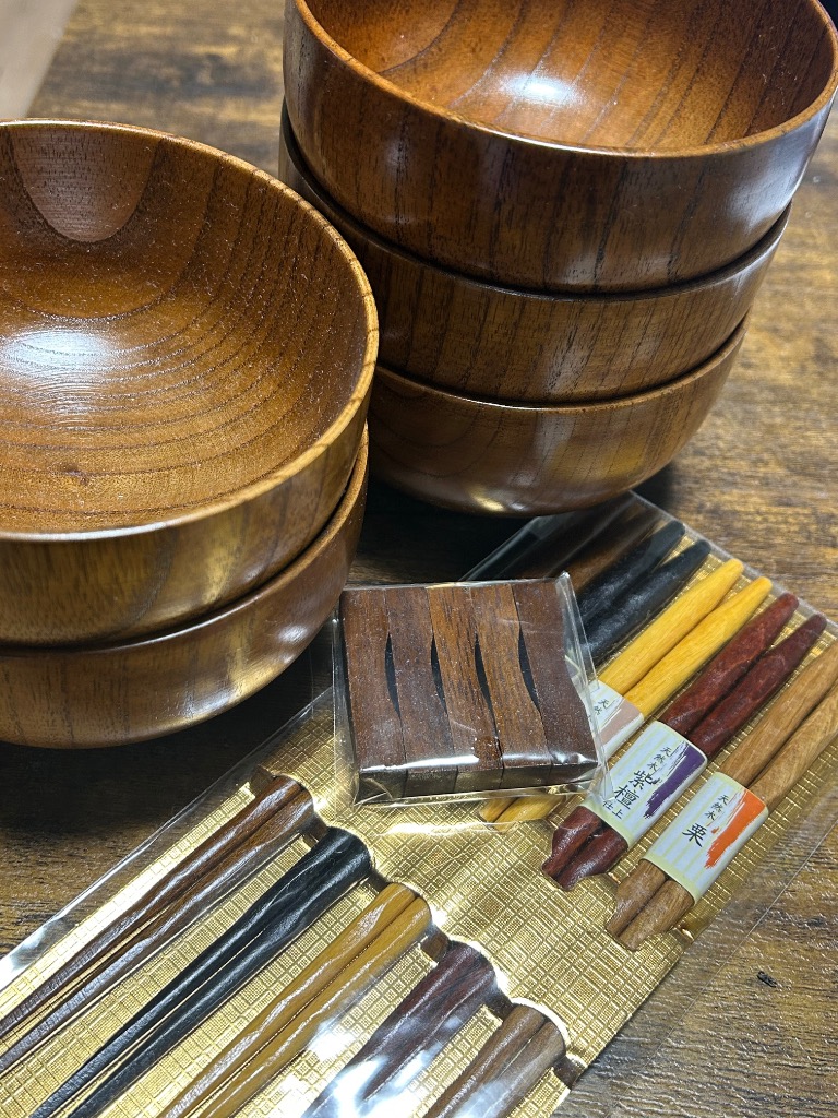 お椀 箸 15点セット 汁椀5客 箸5膳 箸置き5個 中身が見える福袋 汁椀