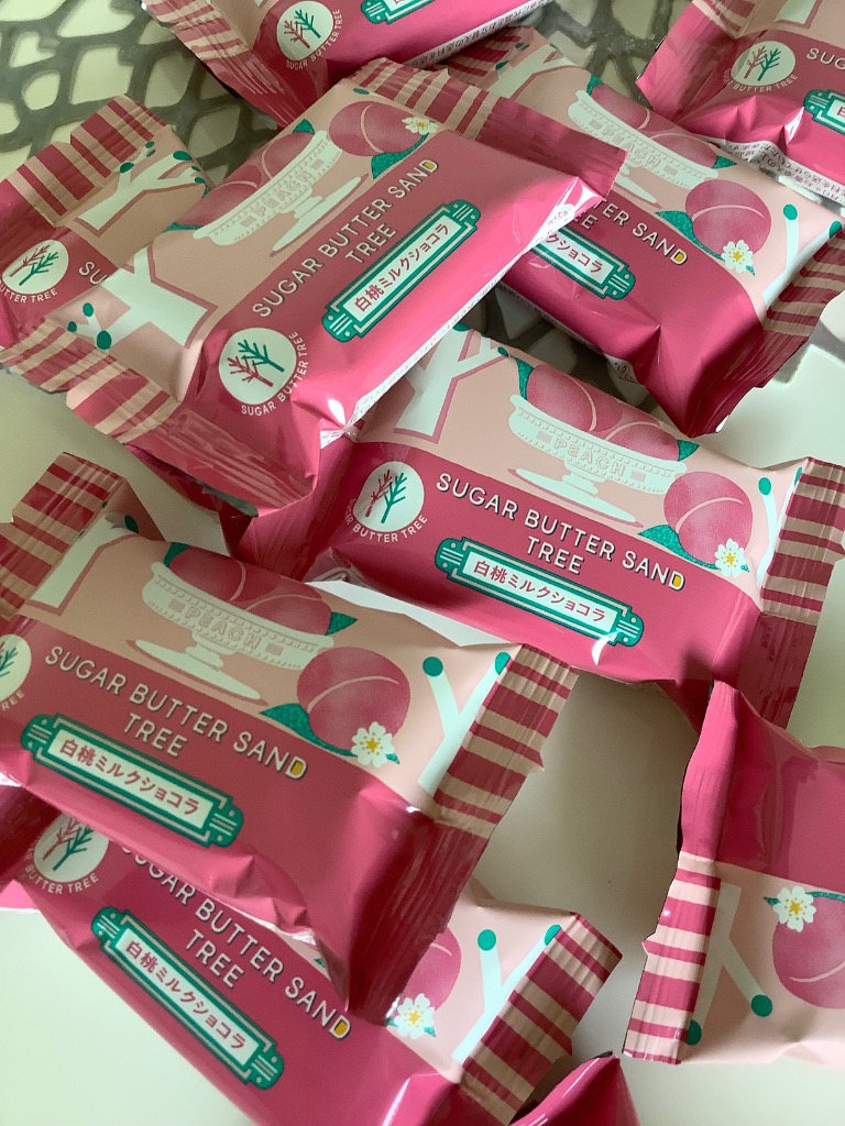 シュガーバターの木　白桃ミルクショコラ　10枚×10セット シュガーバターサンドの木 白桃ミルクショコラ 10個(食品桃10)お