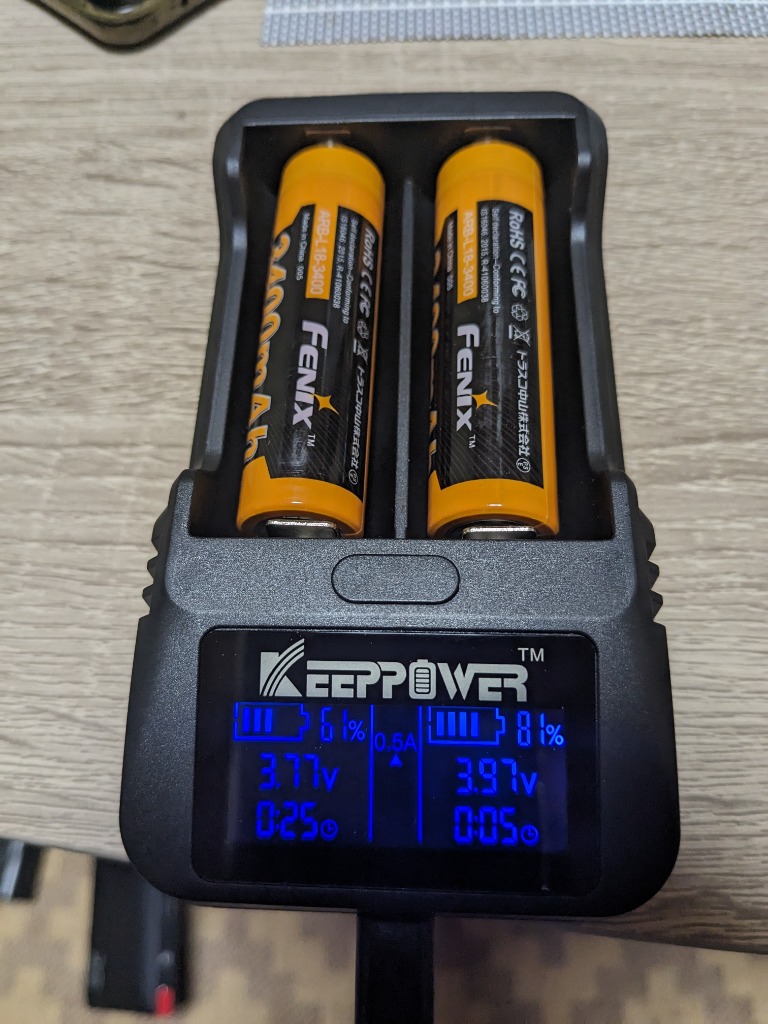 KEEPPOWER 純正 リチウムイオン電池 充電器 L2 2本 同時充電 3.6V 3.7V 