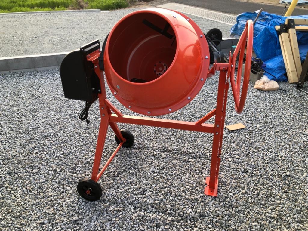 コンクリートミキサー ドラム容量130L 練上量65L 電動モーター式 混練機 かくはん機 キャスター付き 100Vモーター（個人様は営業所止め）