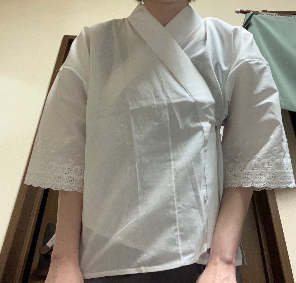 半襦袢 半衿付き 筒袖 肌襦袢 さらし 夏用 絽 半襟 和装下着