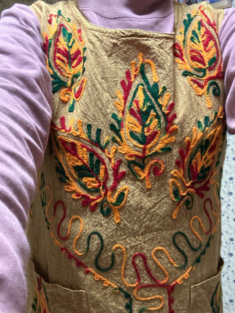 インド刺繍 ロングワンピース風 おしゃれエプロン 5点セット 体型カバー No2 1434216_21207521_k3.jpg