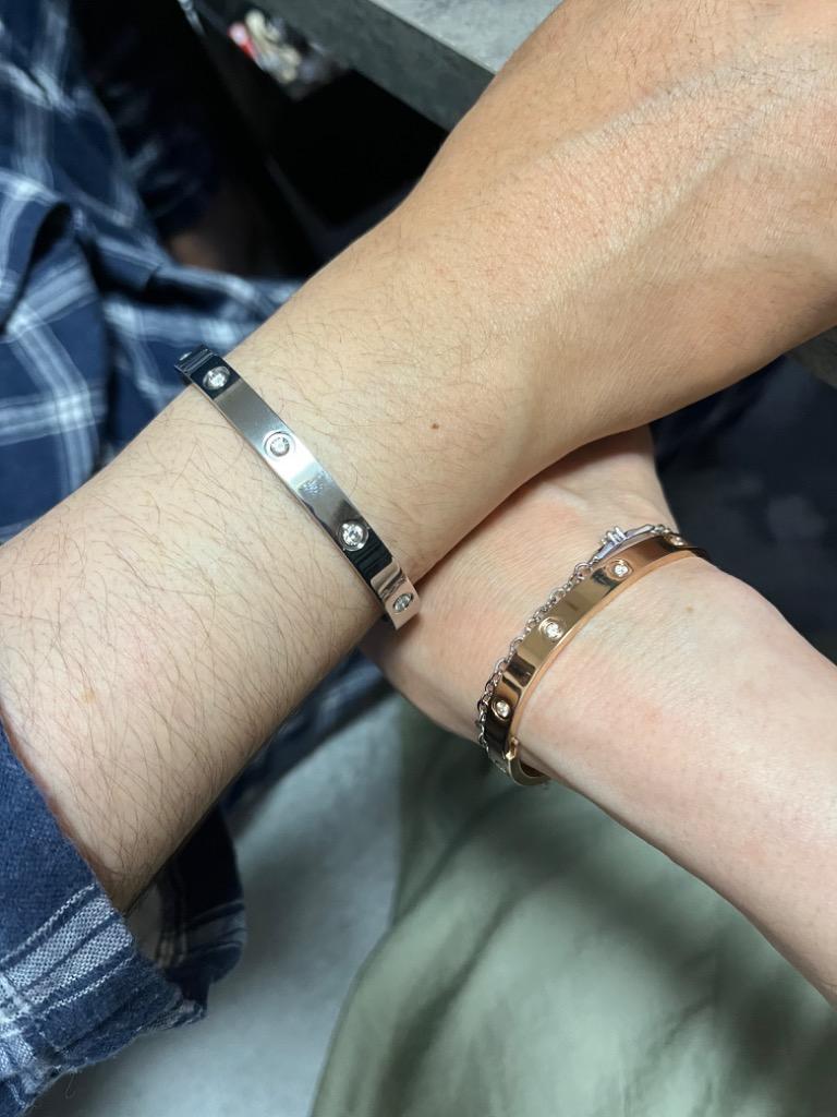 ラブブレスレット ラブバングル ペアブレスレット ビスモチーフ