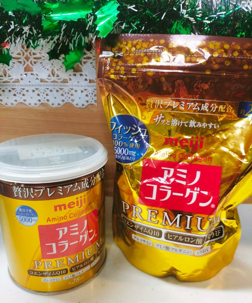 tmama☆サプリ化粧品12点 アミノコラーゲン '明治 プレミアム ジップタイプ 196×1個 美