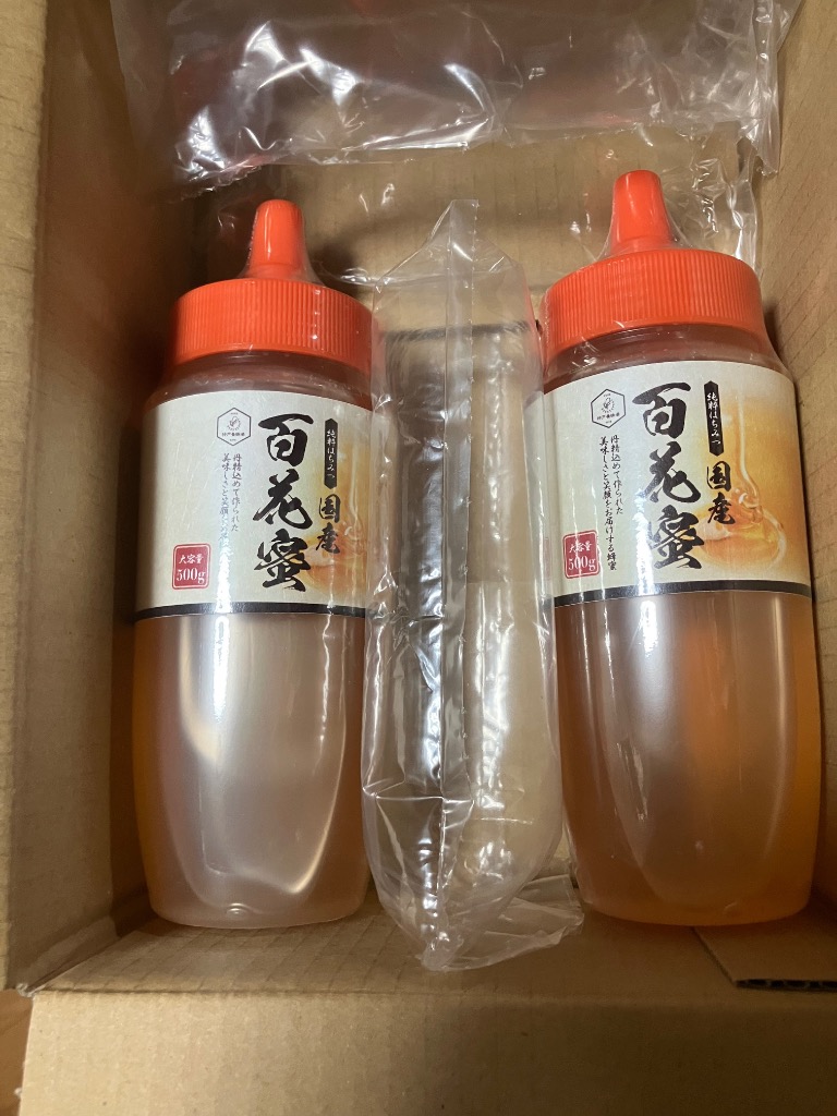 神戸養蜂場 はちみつ 国産 非加熱 とんがり 百花蜜 500g 2本