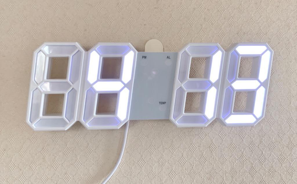 629円 【正規品質保証】 LEDデジタル時計 3Dデザイン アラーム機能付き 置き時計 壁掛け時計 明るさ調整 日本語取扱説明書付き デジタル時計 ブラック