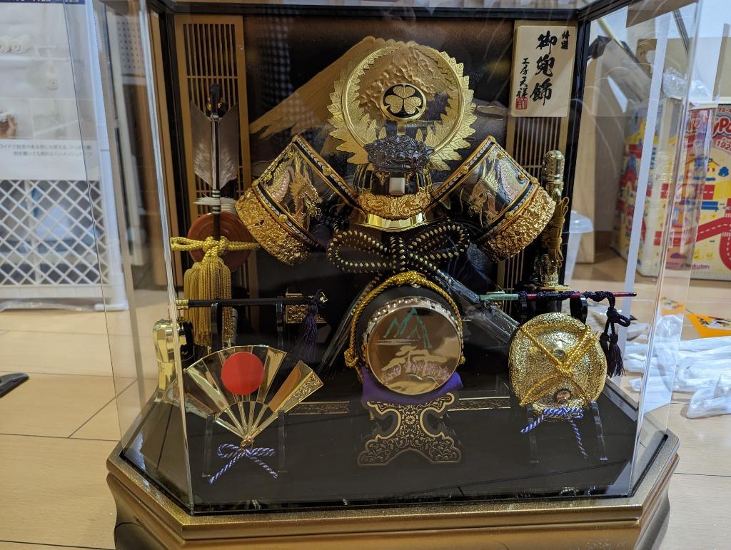 【展示品限り】五月人形　兜　徳川家康　ケース飾り　※閉店セール　K42 五月人形 ケース飾り 徳川家康公之兜（アクリルケース） 六角
