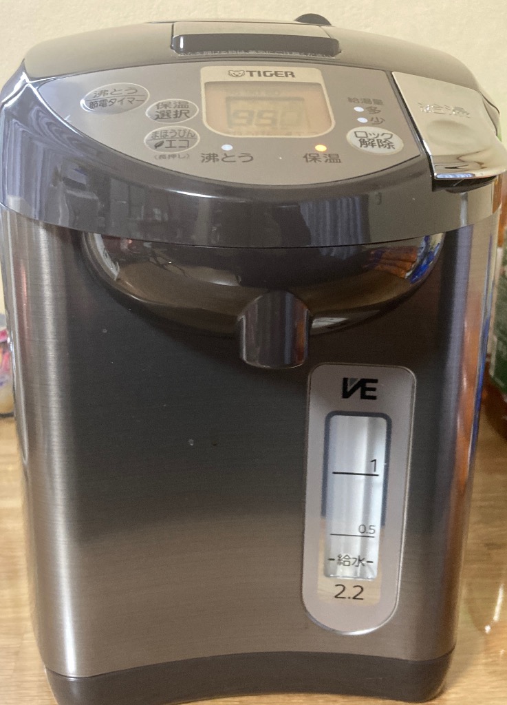 タイガー 蒸気レスVE電気まほうびん とく子さん PIW-A220T （ブラウン