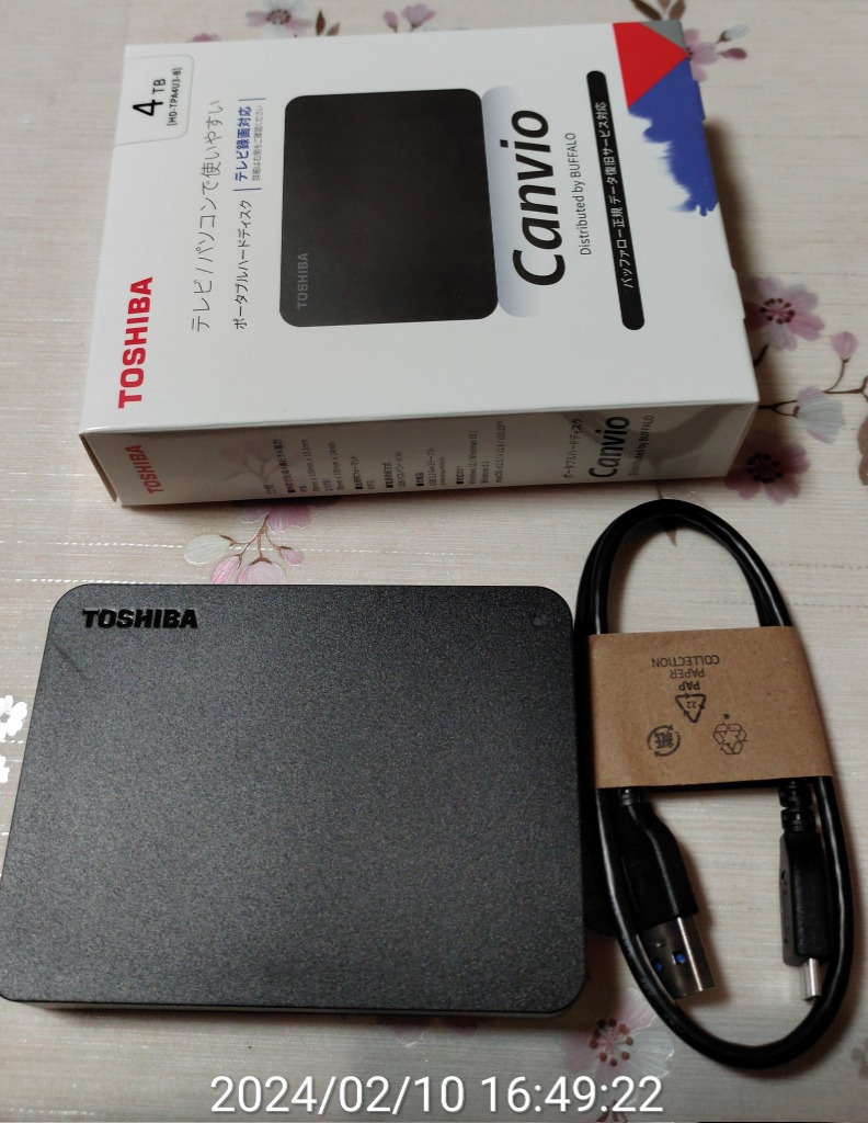 最新作低価新品 外付HDD(4TB) 東芝 CANVIO HD-TPA4U3-B ブラック 2TB～