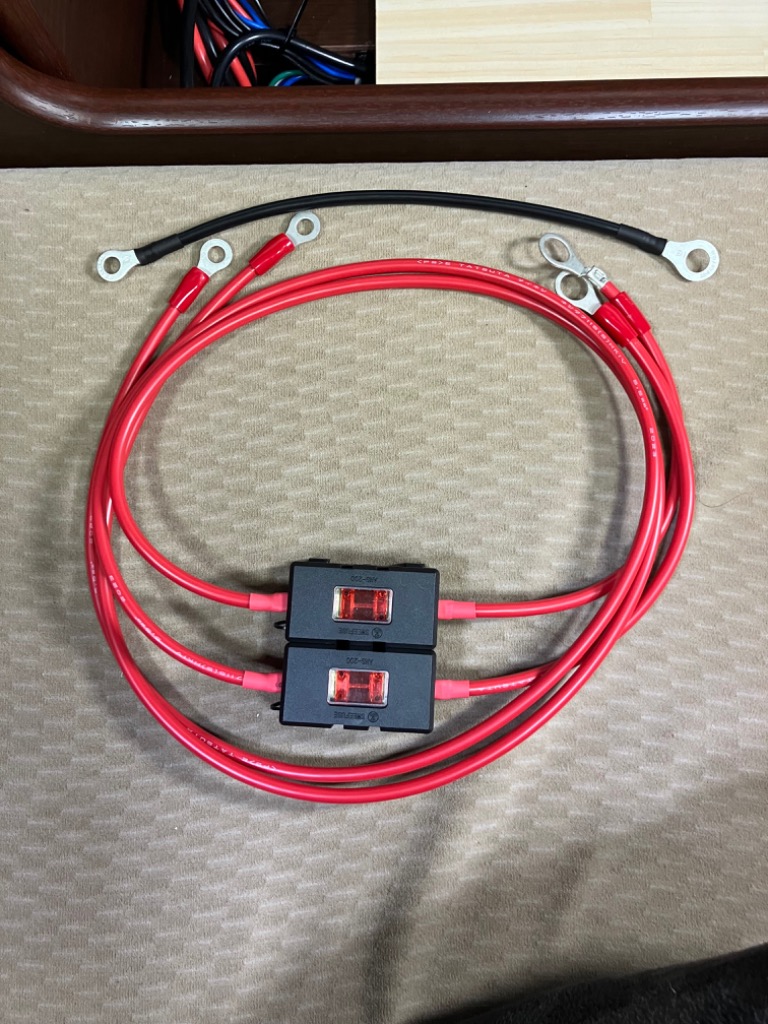 インバーターバッテリー接続ケーブルネツタフHKIV14Sq赤黒各5ｍR14-6圧着！17g6g@60@80 お買い得，品質保証 インバーターバッテリー接続ケーブルネツタフ