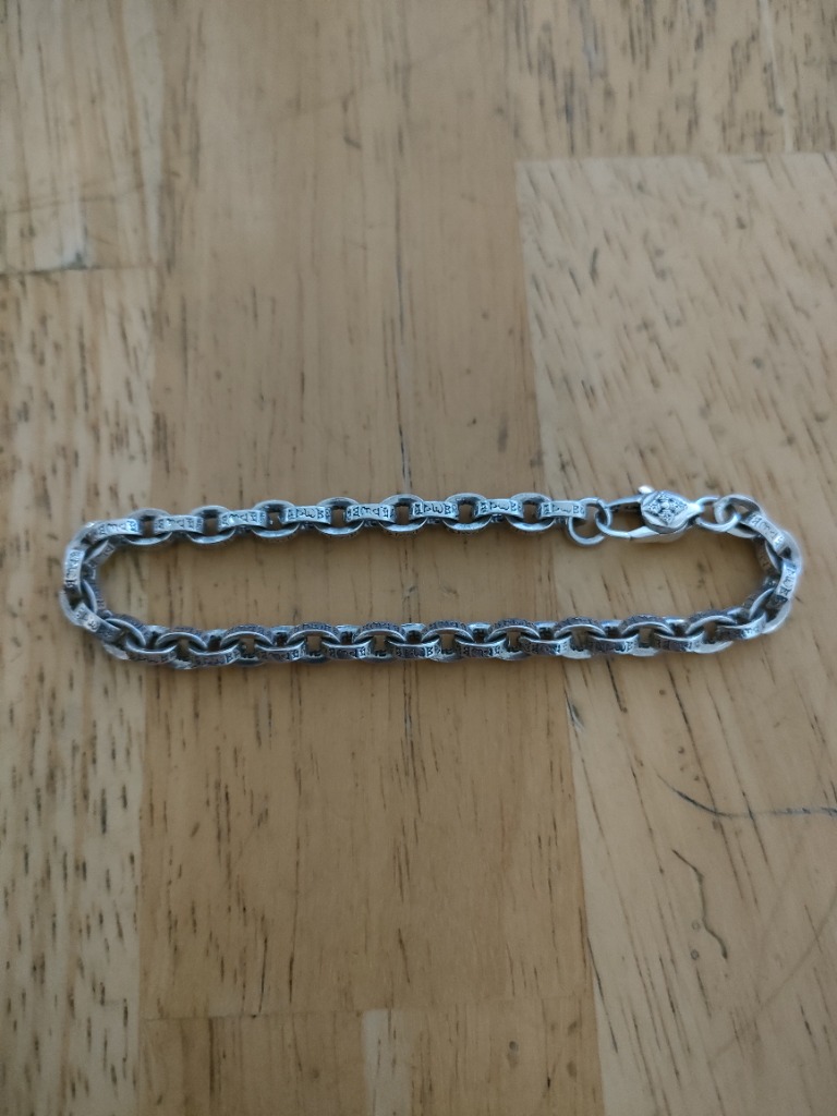 幅5mm ペーパーチェーンブレスレット 925 シルバーチェーン
