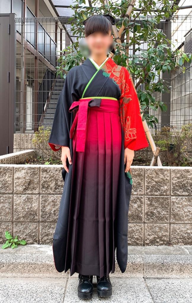 袴単品 ぼかし) 卒業式 袴 女性 6colors 小学生 振袖 着物 紫 紺 緑 黒 