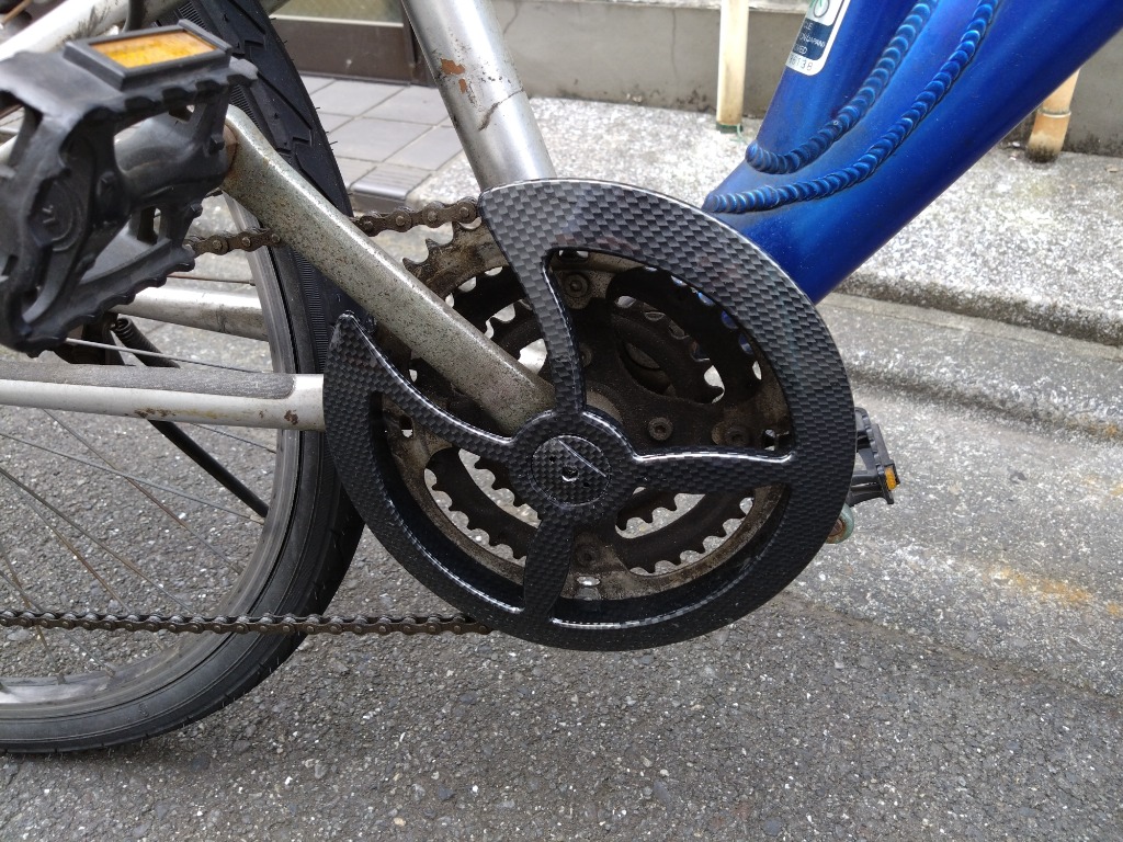 チェーンリングガード SUNNYWHEEL カーボン柄 限定カラー 自転車 チェーンリングガード SUNNYWHEEL カーボン柄 限定カラー 自転車