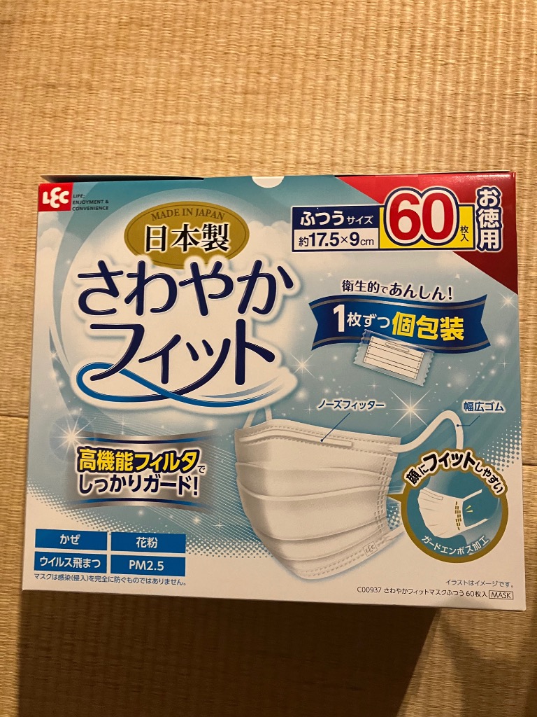 ★K★さん専用♥使い捨てマスク ふつうサイズ 120枚入り 国産 マスク ふつう 120枚入 （60枚×2） 不織布 個包装 使い捨て