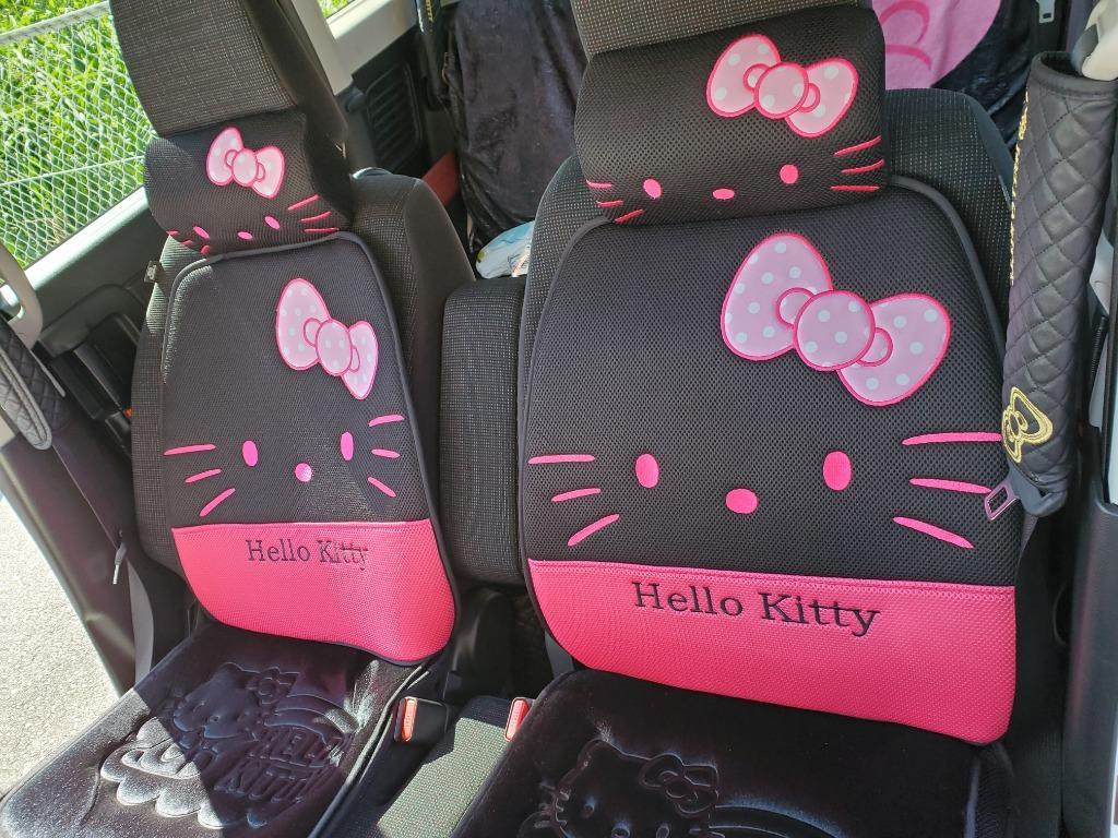 キティ カーシートクッション カー座椅子Ｌ字型 メッシュ椅子カバー