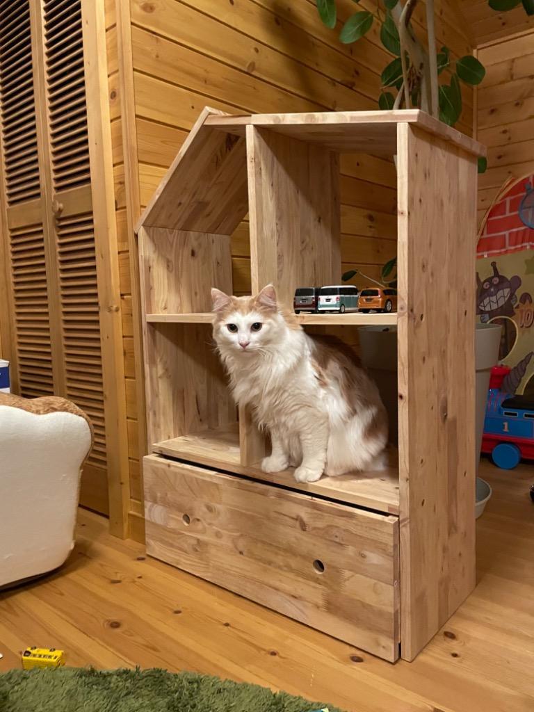 ハウス型シェルフ 木製チェスト 引き出し リビング収納棚 本棚マルチ