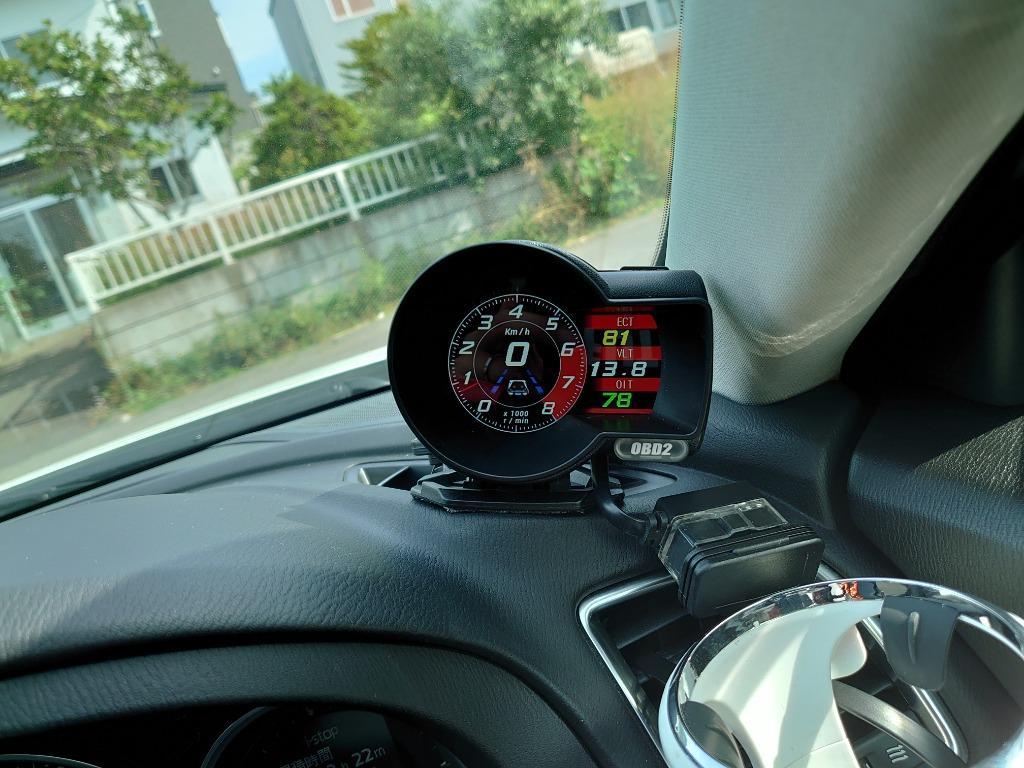 OBD2 タコ メーター マルチメーター 日本語説明書付き 車速