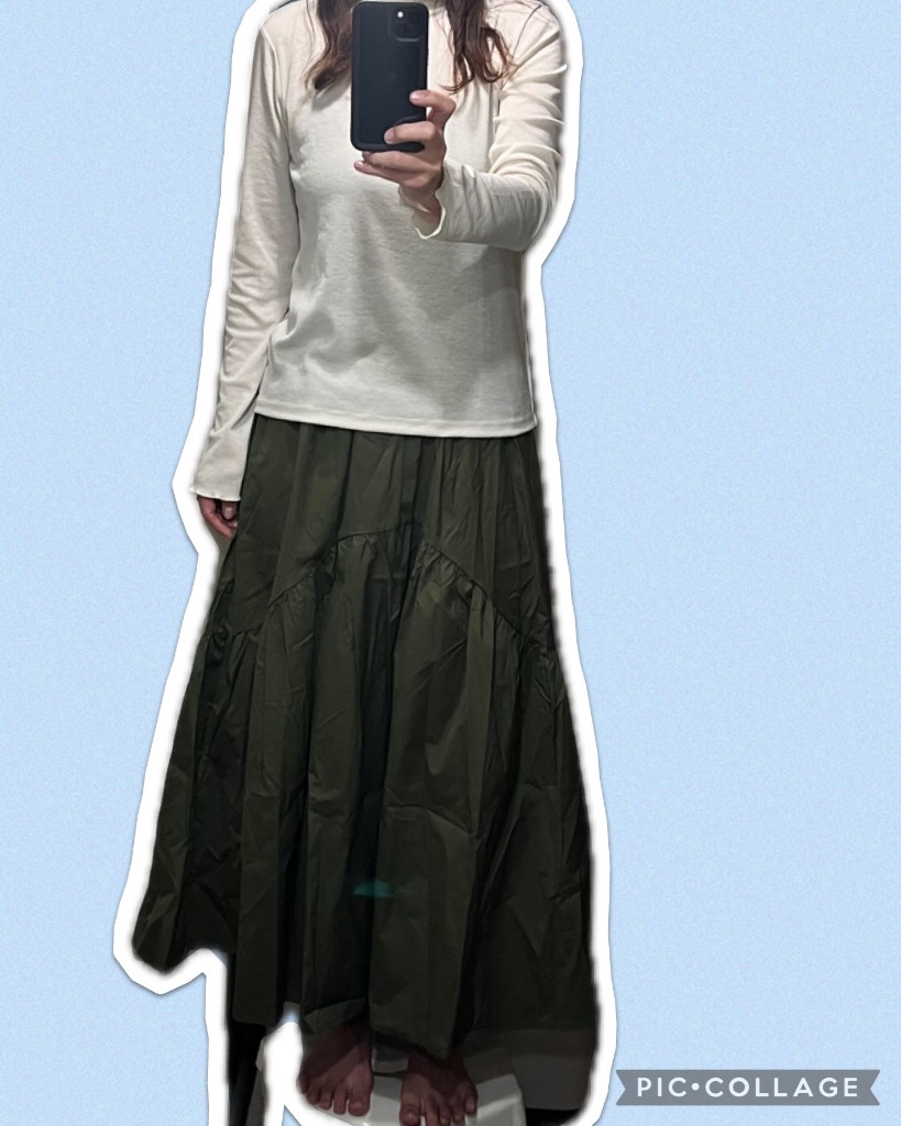 スカート ロング フレアスカート 大きめ 春 夏 秋 体型カバー