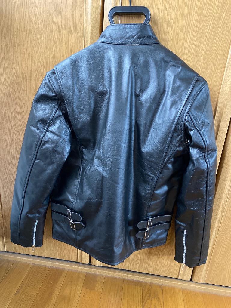 Horn Works 本革 シングルライダースジャケット メンズ ホーン