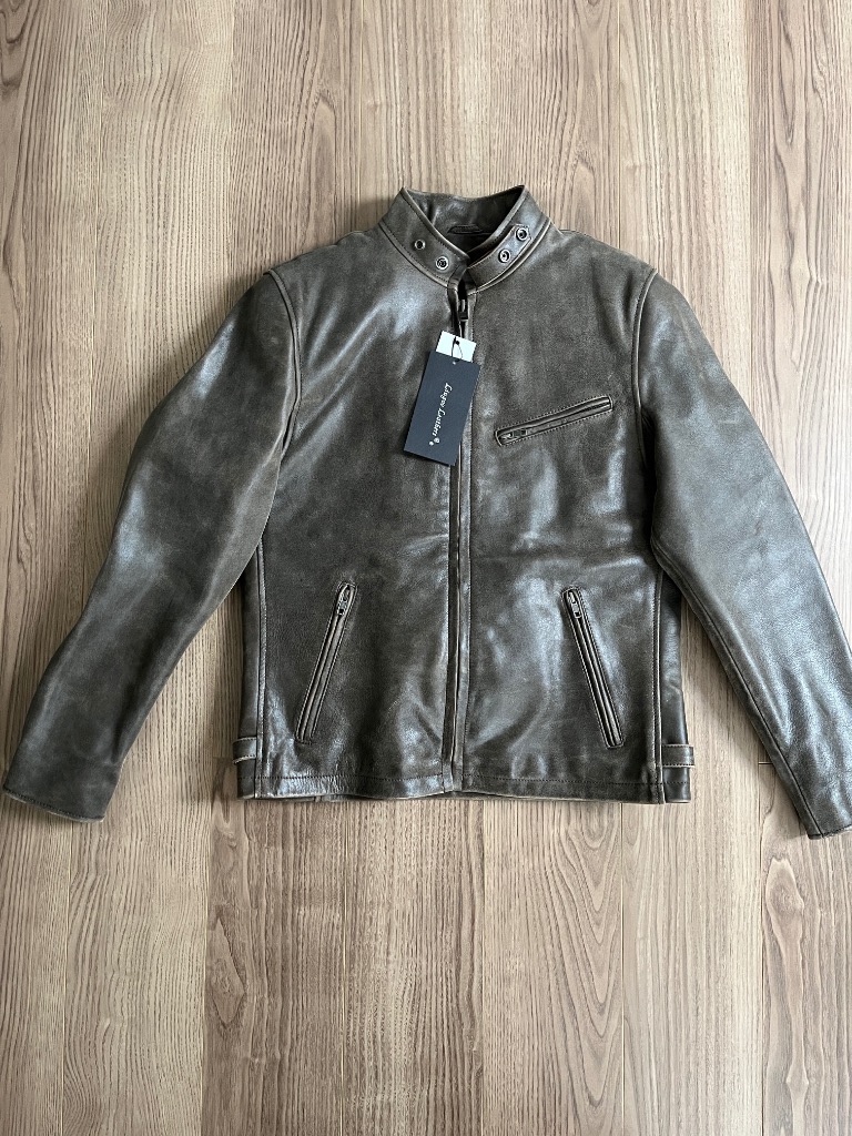 Liugoo Leathers 本革 シングルライダースジャケット メンズ
