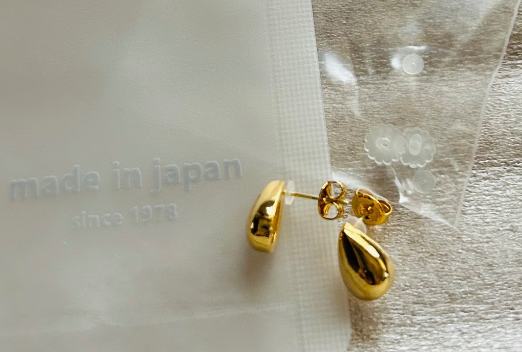 18金 ピアス 金属アレルギー対応 K18ポスト 日本製 ドロップ