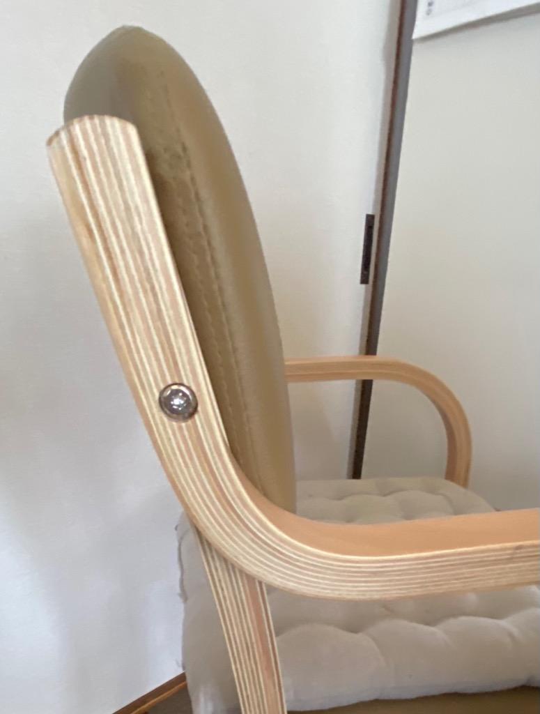 LOOKIT ダイニングチェア 木製 肘付き 完成品 介護 椅子 肘掛