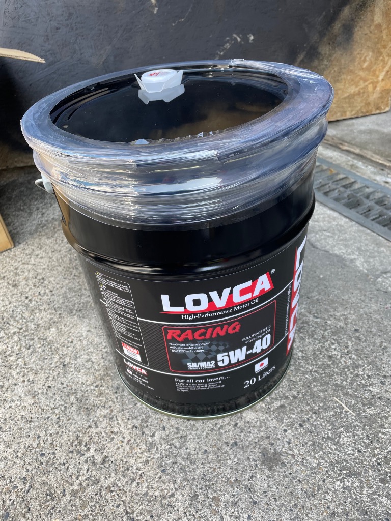 エンジンオイル 5W-40 LOVCA RACING 5W-40 20L SN/MA2 実力主義 宣伝