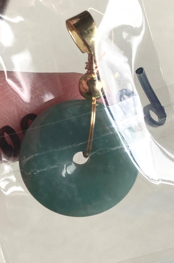 Lucky365 翡翠 ヒスイ 硬玉 幸せのドーナツ型 ペンダントトップ