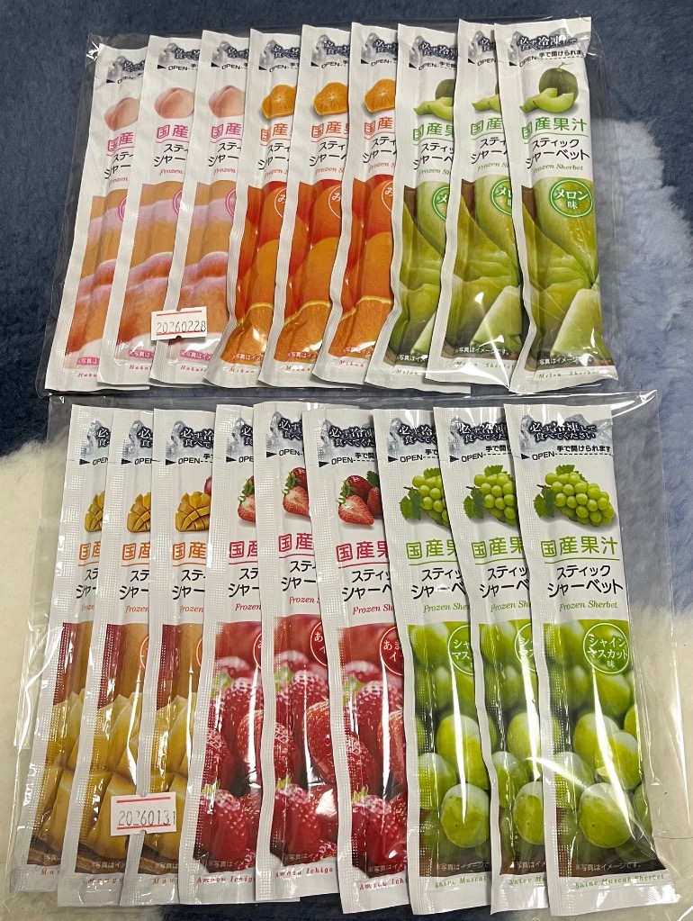 しんこう 国産果汁 スティックシャーベット 9本入×2種 6種類の味