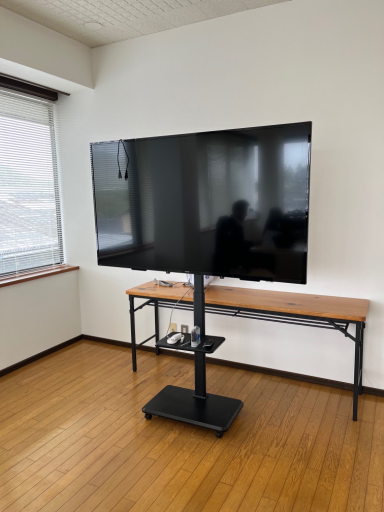 PETOOP テレビスタンド 32~65インチ対応 黒 テレビスタンド テレビ台 キャスター付き 黒 ブラック 壁寄せ 32