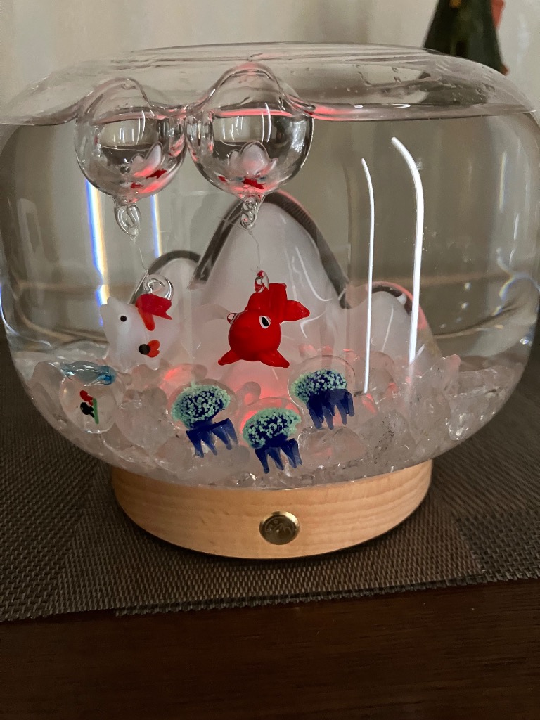 クラゲ グッズ ガラス細工 ミニチュア 雑貨 水族館 グラススクエア