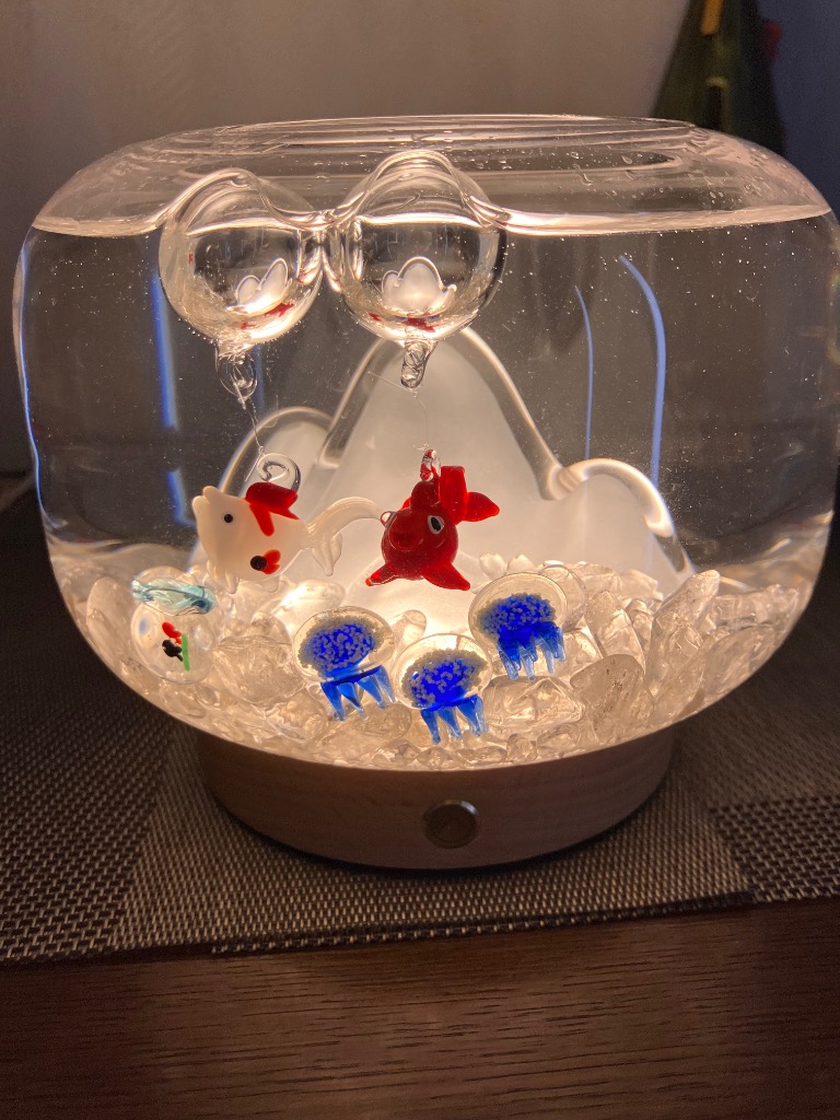 クラゲ グッズ ガラス細工 ミニチュア 雑貨 水族館 グラススクエア