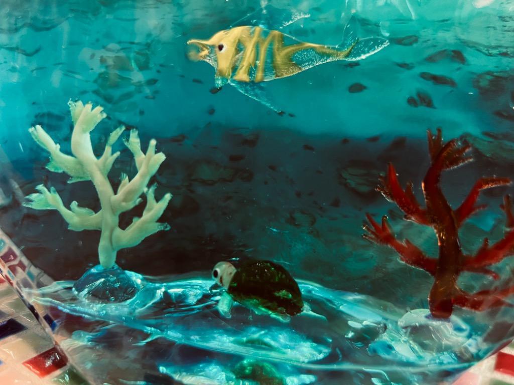 サンゴ オブジェ ガラス細工 海 ミニチュア グラススクエア リアル珊瑚 