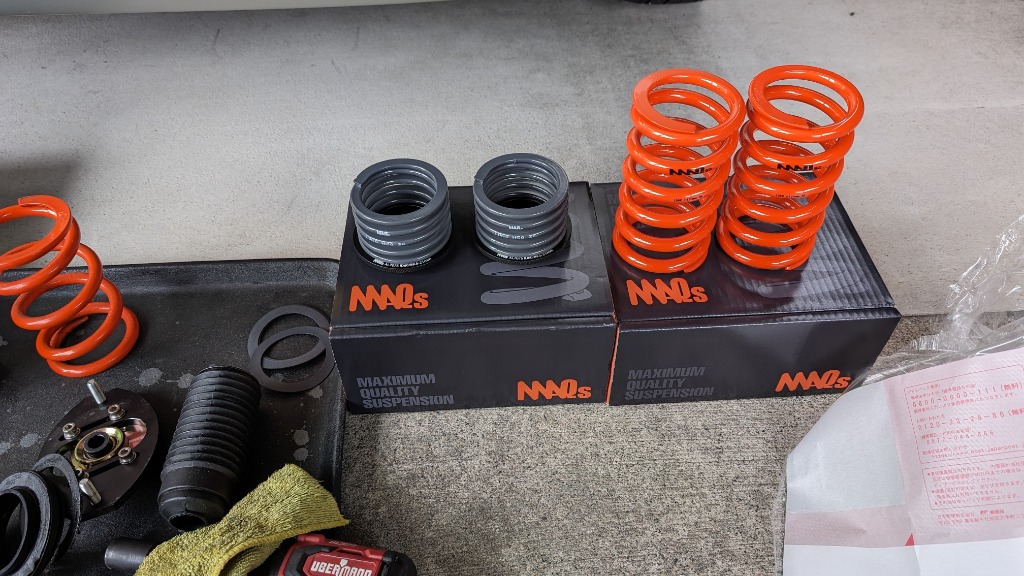 中古美品！ MAQs スプリング ID60 H150mm 10K 2本セット MAQs ID60 H150mm 8K MAQS 2本セット 送料無料 直巻 直巻き