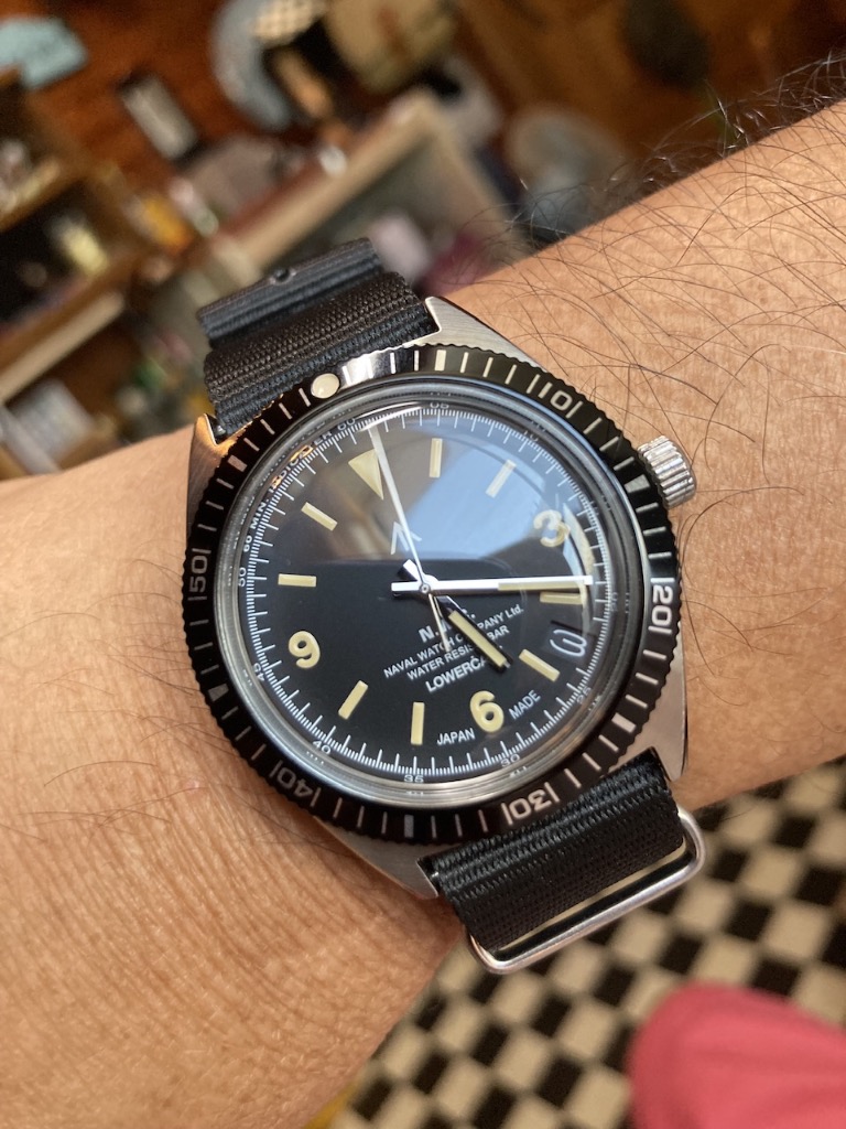 NAVAL WATCH Produced by LOWERCASE ナバルウォッチ NATOタイプベルト 回転ベゼル 腕時計 クォーツ 日本製 メンズ