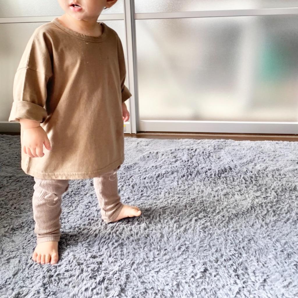 子供服 長袖 Tシャツ 保育園着 無地 ソフト くすみカラー 秋
