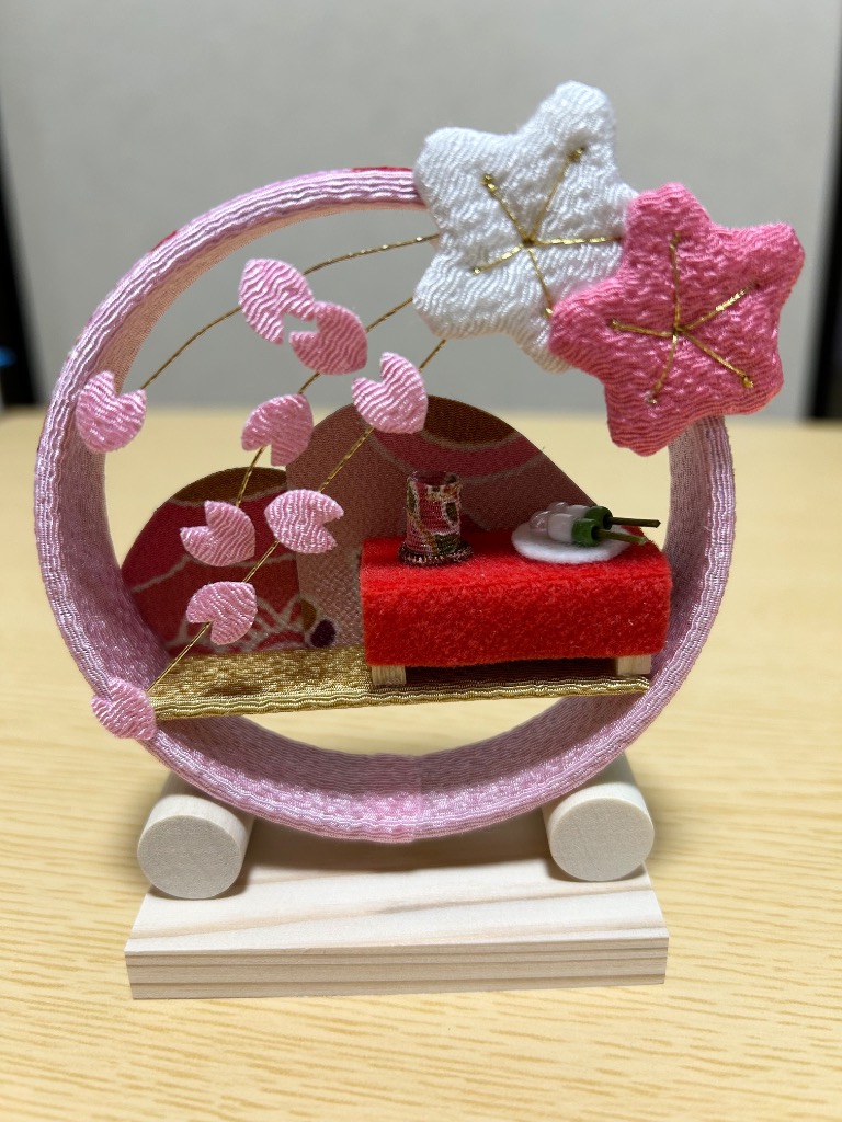 置物 コンパクト ちりめん 小さい 手作り / 季節の輪飾り さくら 置物 コンパクト ちりめん 小さい 手作り / 季節の輪飾り さくら