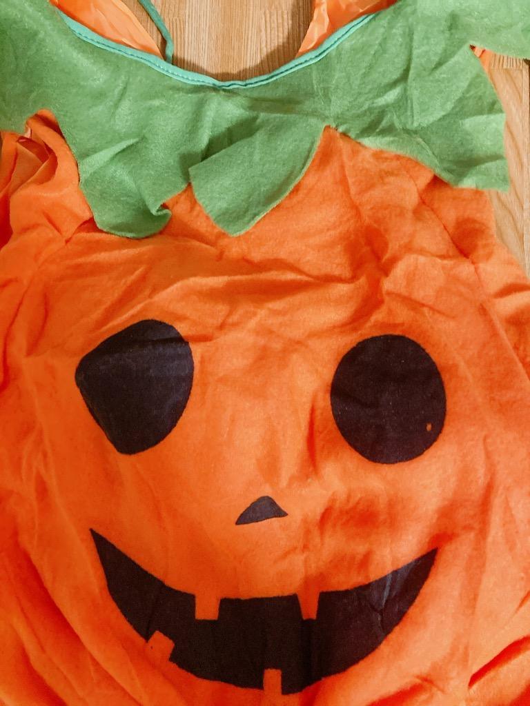かぼちゃ ロンパース 90 オレンジ 可愛い フリルスカート