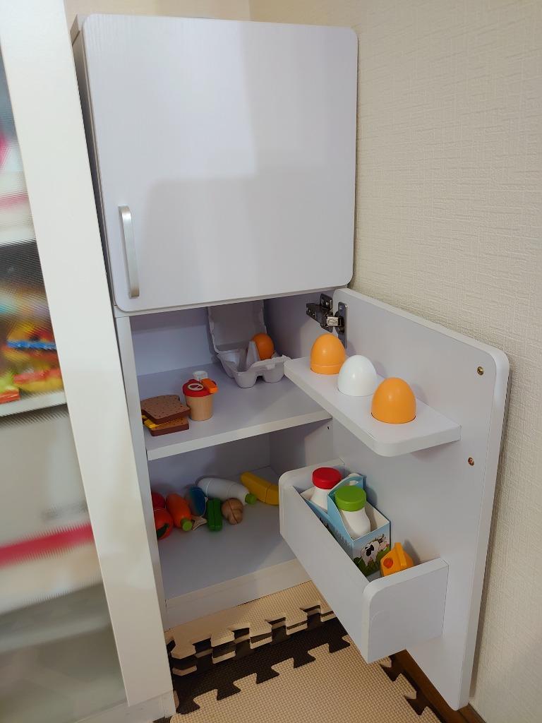 RiZKiZ おままごとキッチン 冷蔵庫 【ホワイト】 キッズサイズの冷蔵庫 
