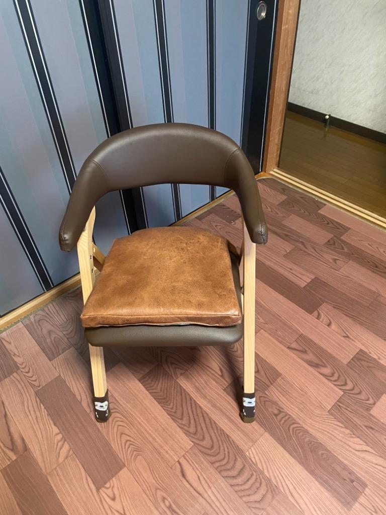 【2脚】 ブラウンPUダイニングチェア木製椅子介護チェアイス 折りたたみチェア 2脚】 ブラウンPUダイニングチェア木製椅子介護チェアイス 折りたたみ