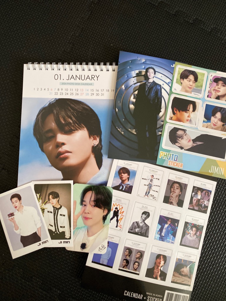 BTS jimin カレンダー　トレカ BTS Jimin カレンダー ステッカー＆ポストカード特典付き＆ガム