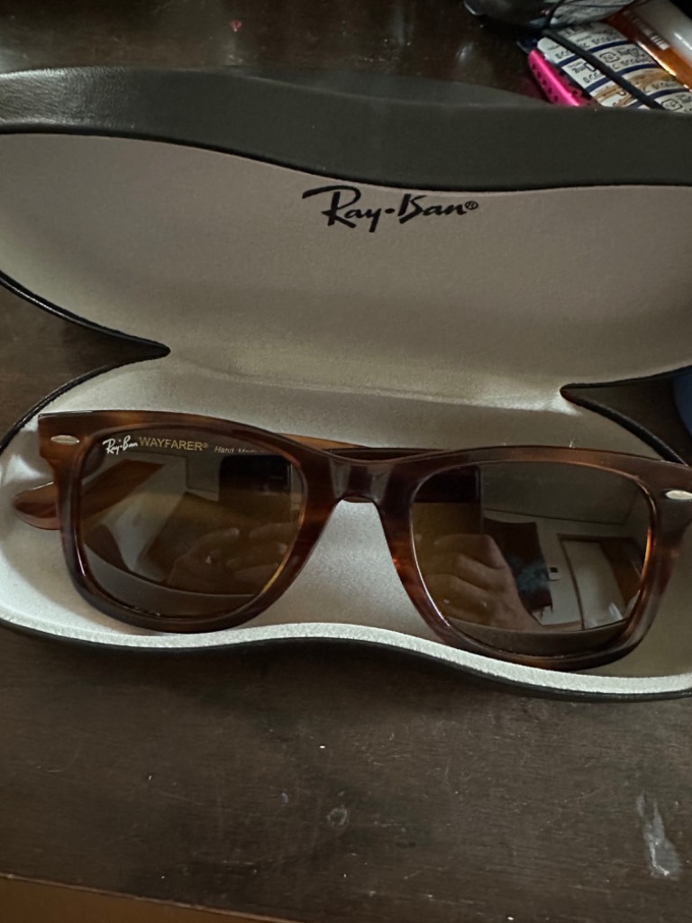 【新たにＬサイズ登場！2サイズ展開】Ray-Ban レイバン メガネケース＆メガネ拭き スチール製ハードケース （フレーム付属品）