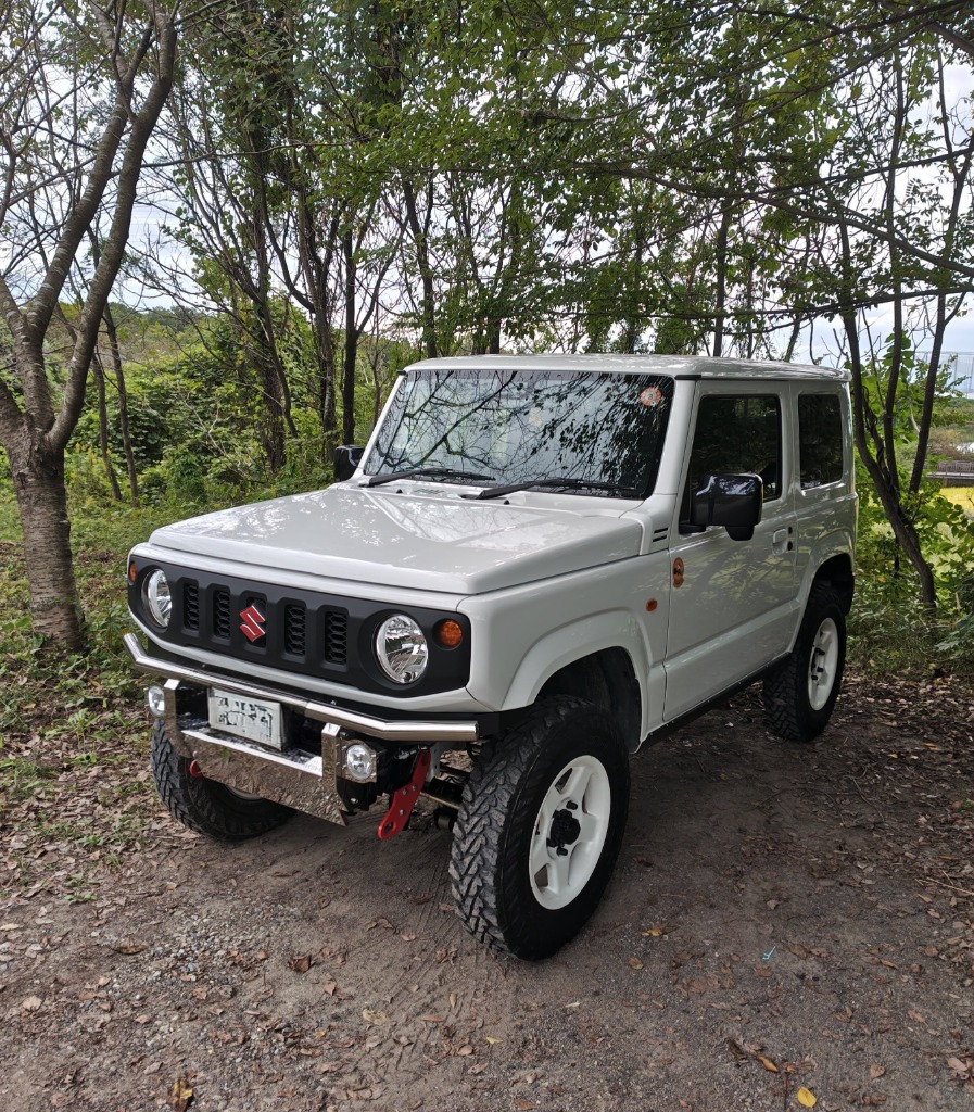 ジムニー JB64 フロントバンパー、スキッドプレート ステンレス